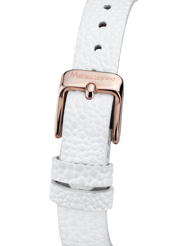 bracelet watches — Leather bracelet Papillon — Band — white rose gold