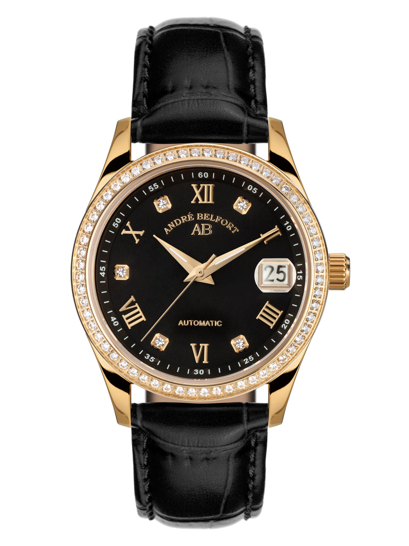 Automatic watches — Déméter — André Belfort — gold black leather II