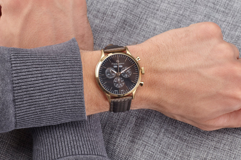 Automatic watches — Tournante — Mathieu Legrand — gold IP brown