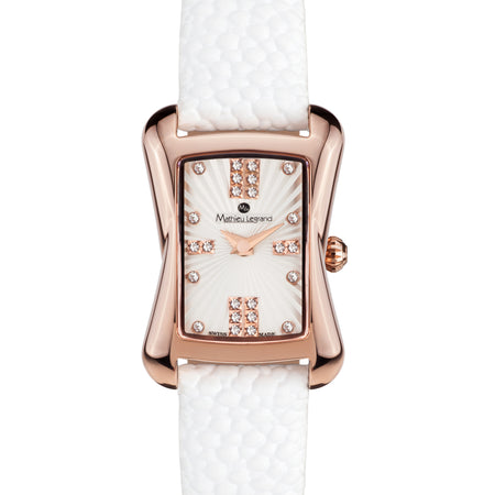 Papillon — rosegold IP silver leather