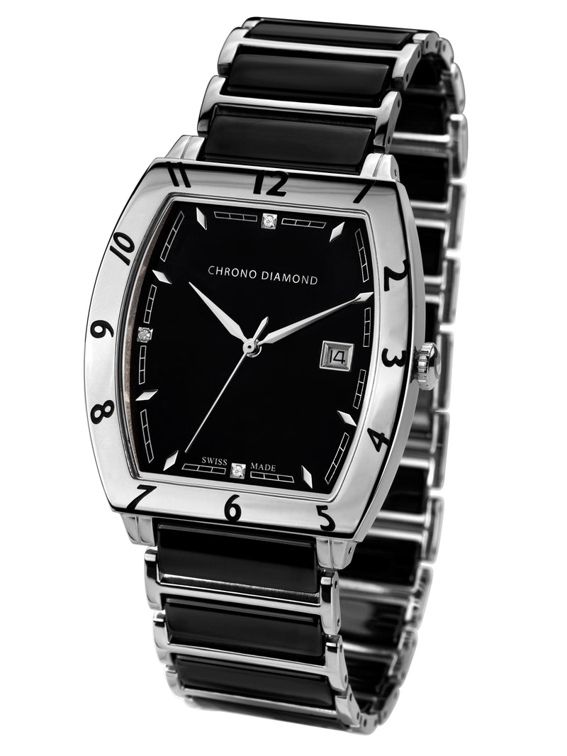 Automatic watches — Leandro — Chrono Diamond — steel ceramic black