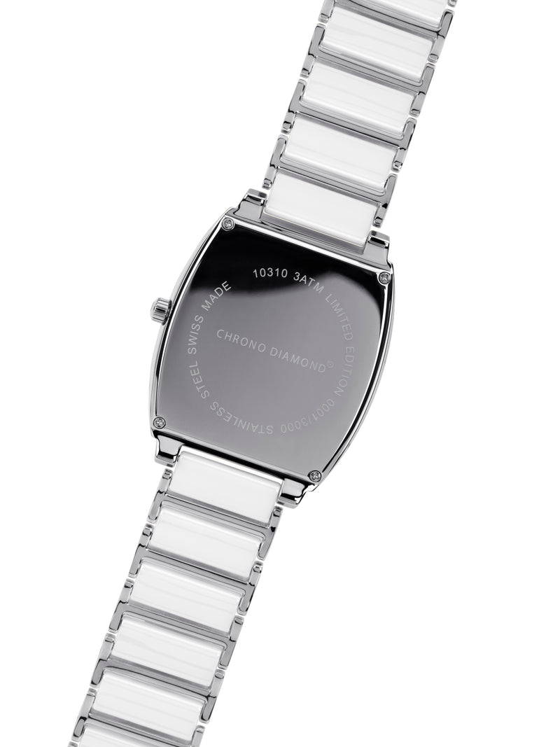 Automatic watches — Leandra — Chrono Diamond — steel ceramic white