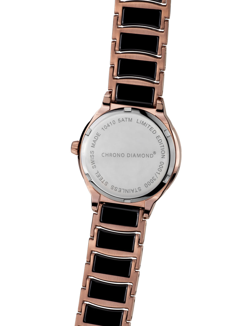 Automatic watches — Thyrsa — Chrono Diamond — rosegold IP ceramic black
