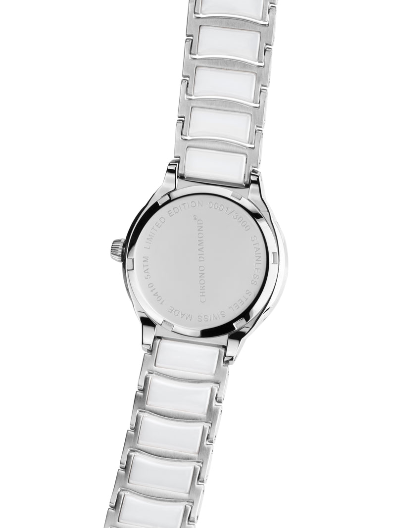 Automatic watches — Thyrsa — Chrono Diamond — steel ceramic white