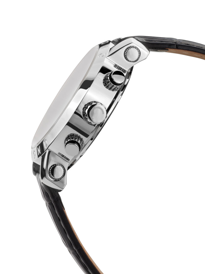 Automatic watches — Nestor — Chrono Diamond — steel silver leather