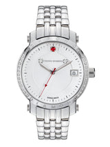 Automatic watches — Nesta — Chrono Diamond — steel silver red stone