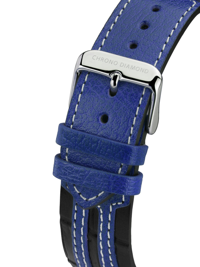 bracelet watches — leather band Nereus — Band — blue silver