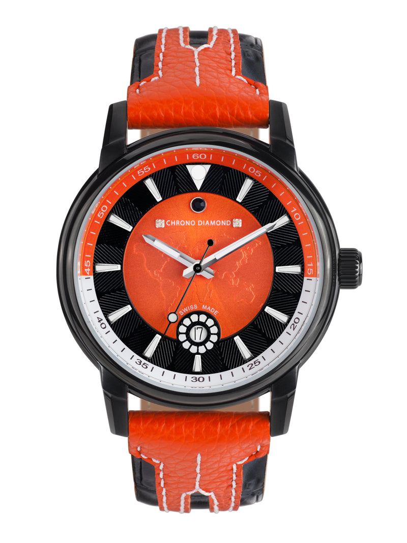 bracelet watches — leather band Nereus — Band — orange black