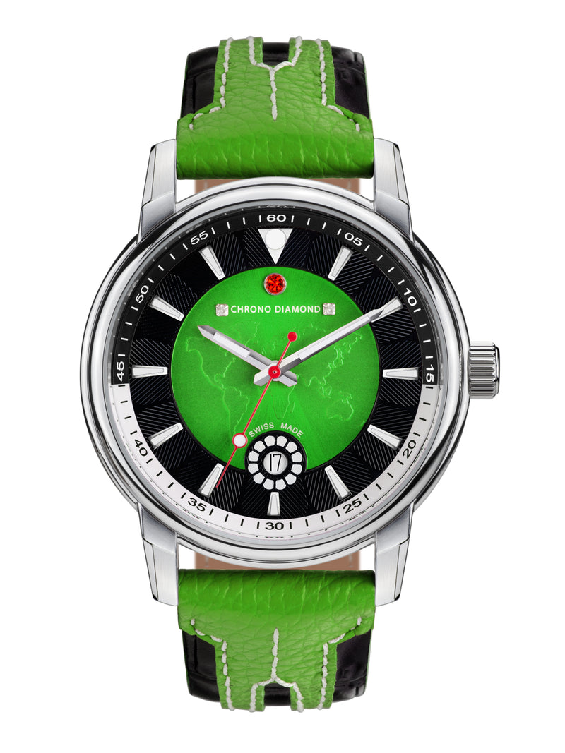 bracelet watches — leather band Nereus — Band — green silver