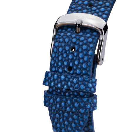 leather band Brisa — blue silver
