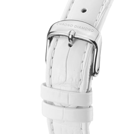 leather band Ilka — white silver