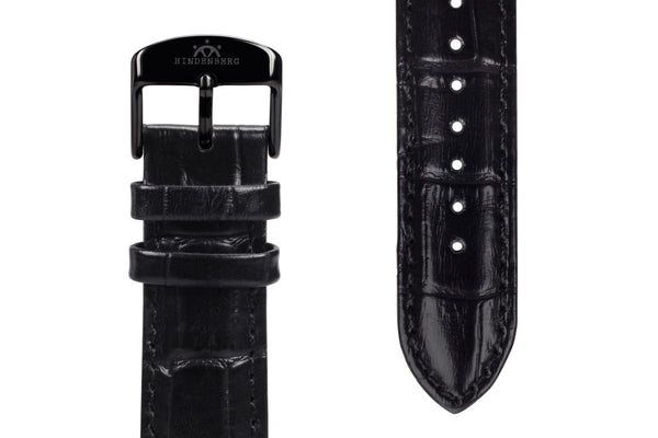 bracelet watches — Leather strap Skeleton — Band — black black