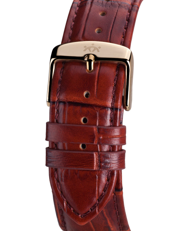 bracelet watches — Leather strap Expeditor — Band — brown gold