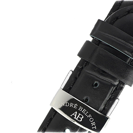 leather band Royal Date — black steel