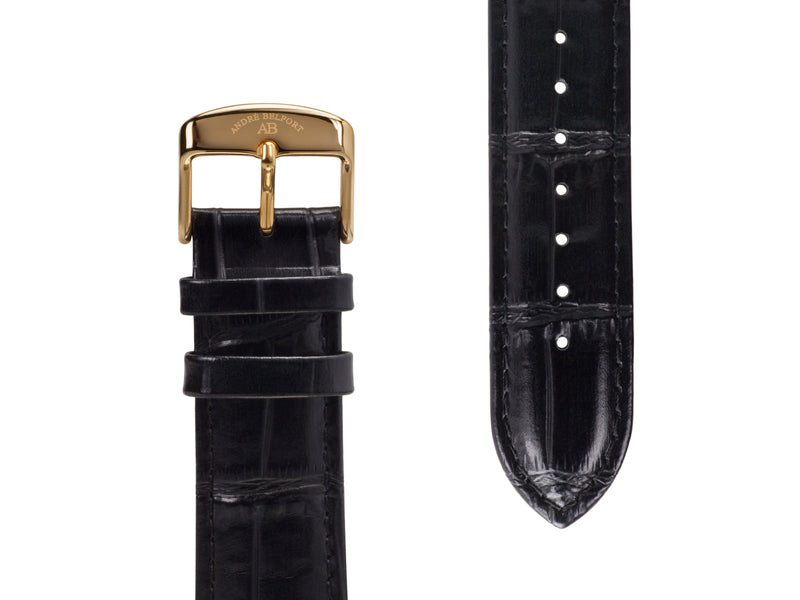 bracelet watches — leather band Calendrier — Band — black gold