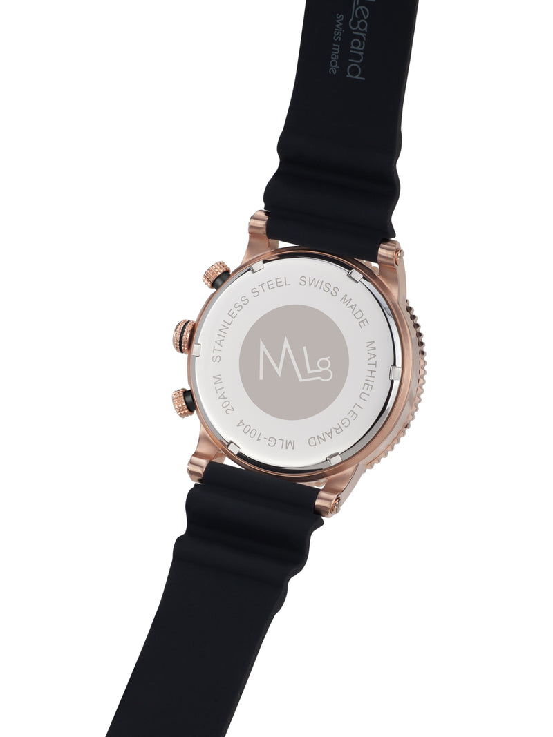 Automatic watches — Immergée — Mathieu Legrand — rosegold IP silver silicone black