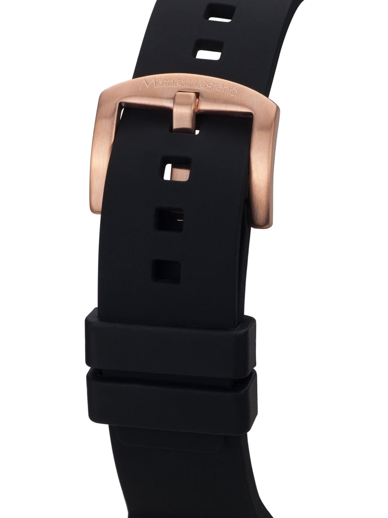 bracelet watches — Rubber strap Immergée — Band — black rose gold