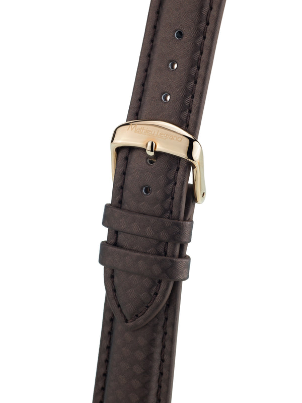 bracelet watches — Leather strap Tournante — Band — brown gold