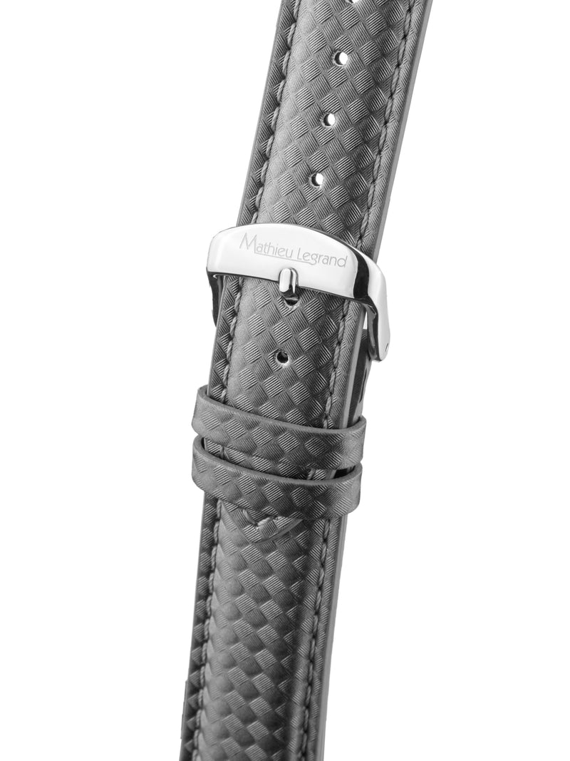 bracelet watches — Leather strap Tournante — Band — grey silver