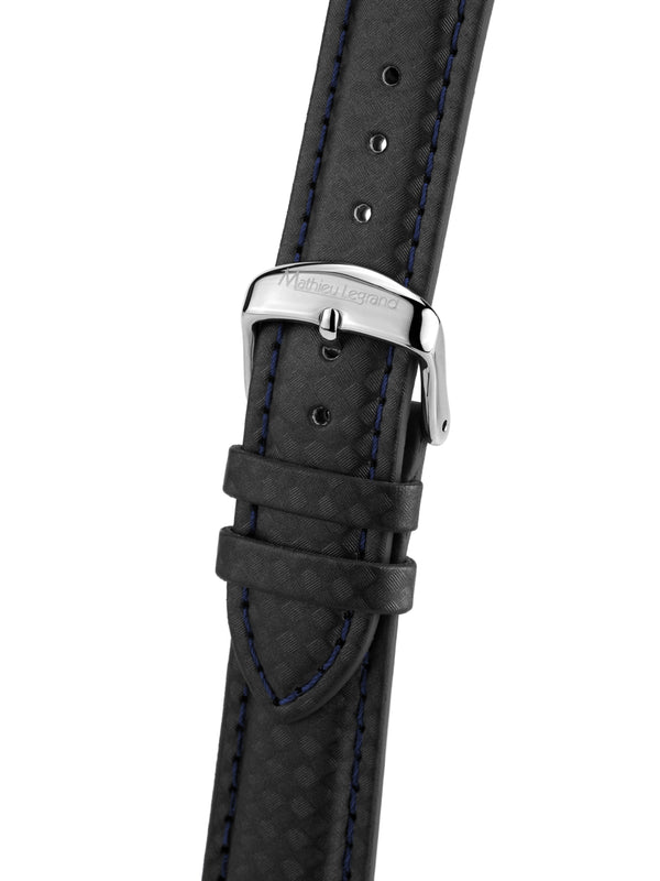 bracelet watches — Leather strap Tournante — Band — black silver