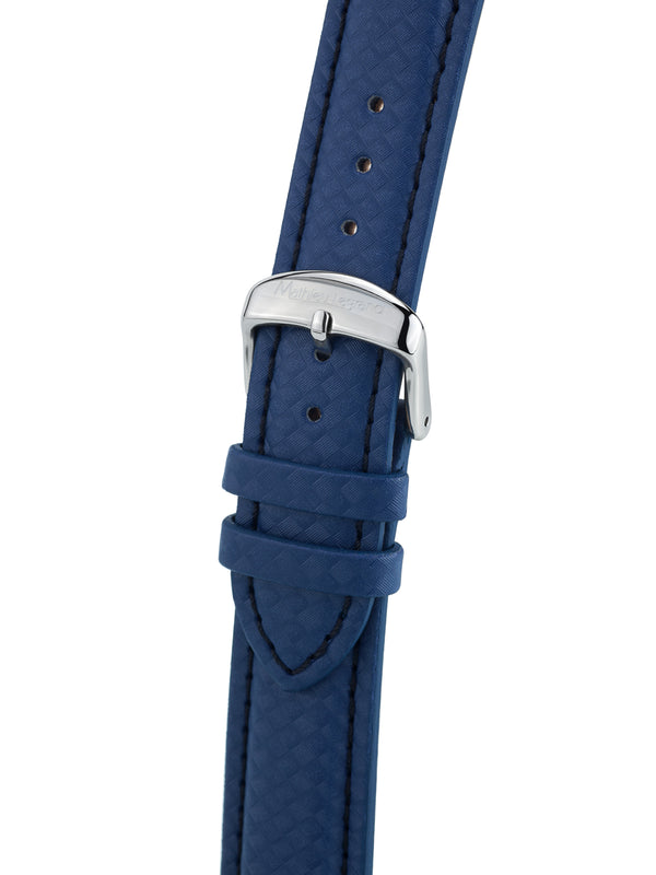 bracelet watches — Leather strap Tournante — Band — blue silver