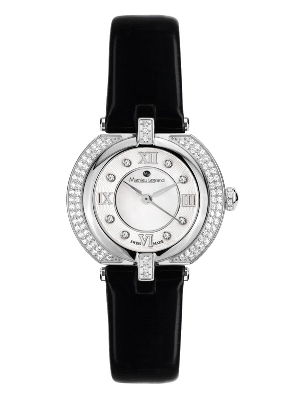 bracelet watches — Leather bracelet Mille Cailloux — Band — black silver