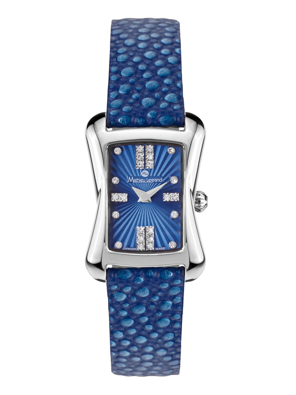 Automatic watches — Papillon — Mathieu Legrand — steel blue leather