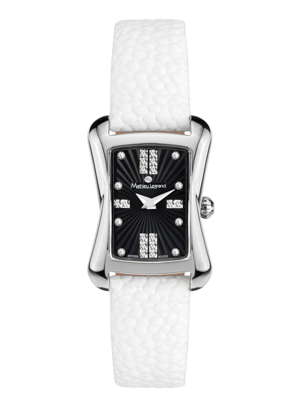 bracelet watches — Leather bracelet Papillon — Band — white silver