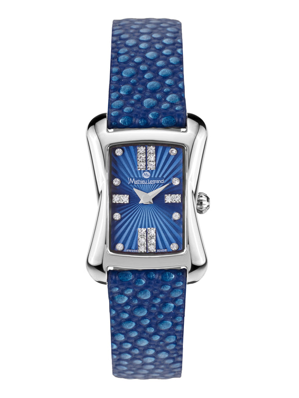 bracelet watches — Leather bracelet Papillon — Band — blue silver