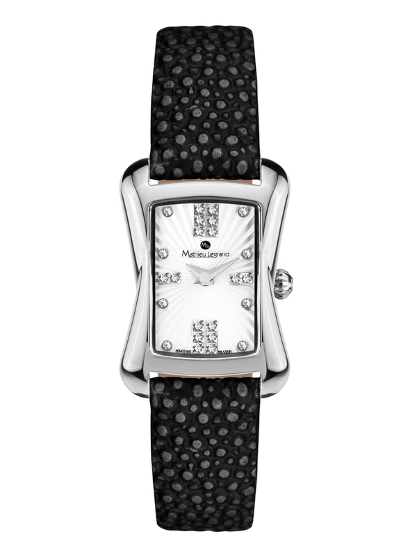 bracelet watches — Leather bracelet Papillon — Band — black silver