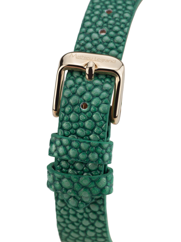 bracelet watches — Leather bracelet Papillon — Band — green gold