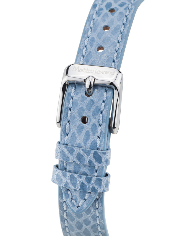 bracelet watches — Leather bracelet Fleurs Volantes — Band — light blue silver
