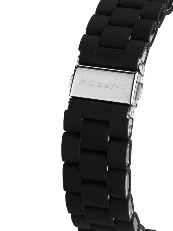 bracelet watches — Steel bracelet with soft Nacré silicone coating — Band — black silver