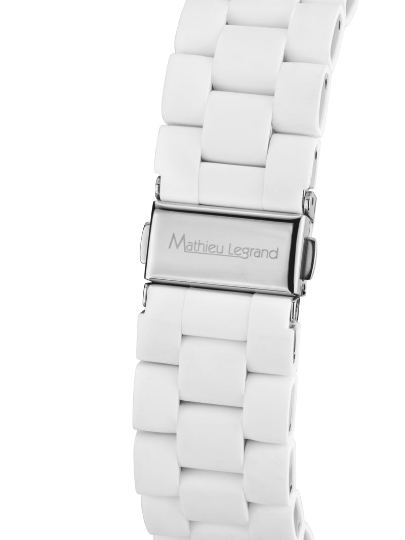 bracelet watches — Steel bracelet with soft Nacré silicone coating — Band — white silver