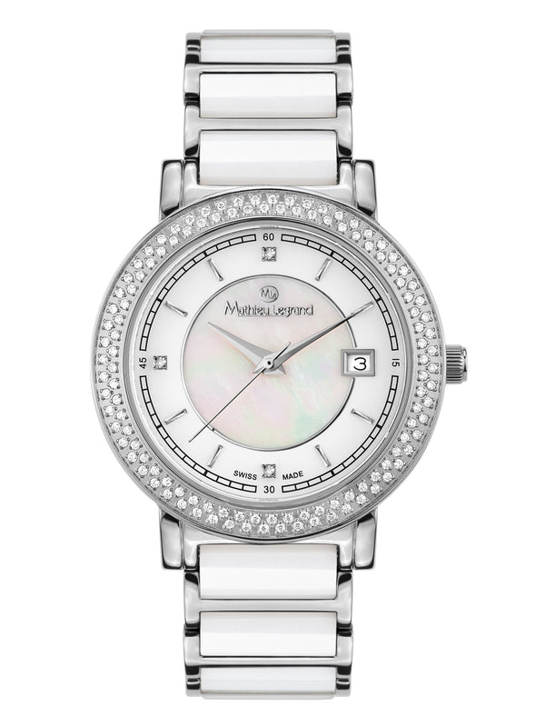 bracelet watches — Stainless steel-ceramic bracelet Ciel d´Etoiles — Band — white silver