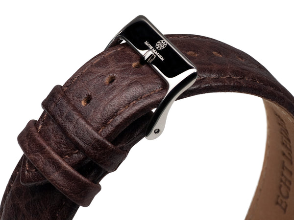 bracelet watches — Leather strap Classique Moderne — Band — braun silver