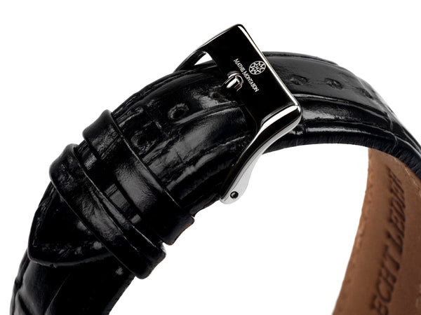 bracelet watches — Leather strap Squelette — Band — black silver