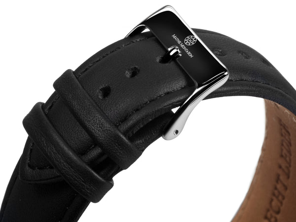 bracelet watches — Leather strap Scaphandrier GMT — Band — black silver