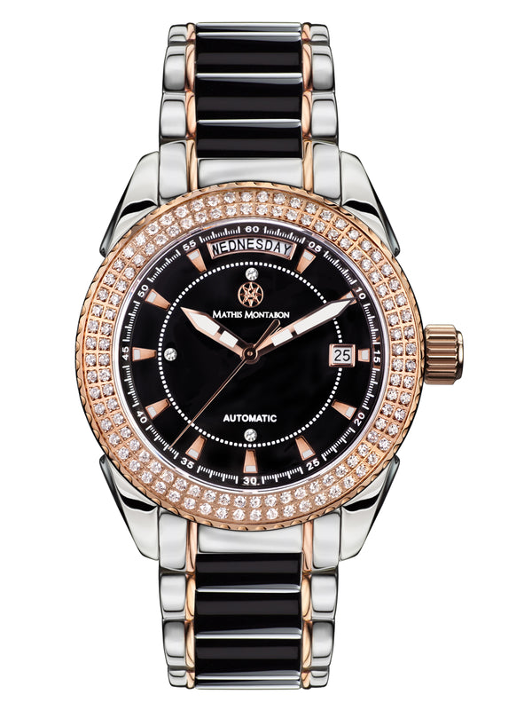 bracelet watches — Stainless steel-ceramic bracelet La Magnifique — Band — black rose gold silver