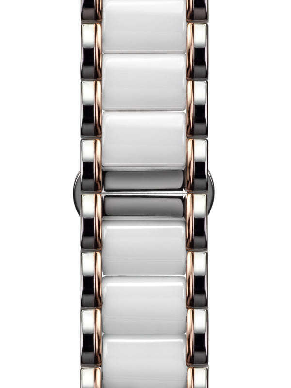 bracelet watches — Stainless steel-ceramic bracelet La Magnifique — Band — white rose gold silver