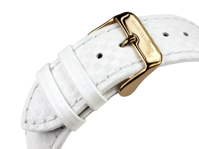 bracelet watches — Leather strap Onirique — Band — white gold