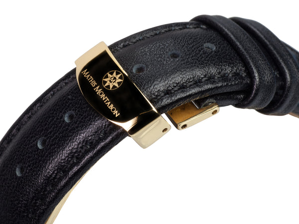 bracelet watches — Leather strap Executive — Band — black gold