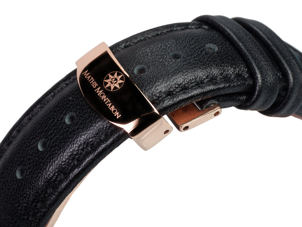 bracelet watches — Leather strap Executive — Band — black rose gold