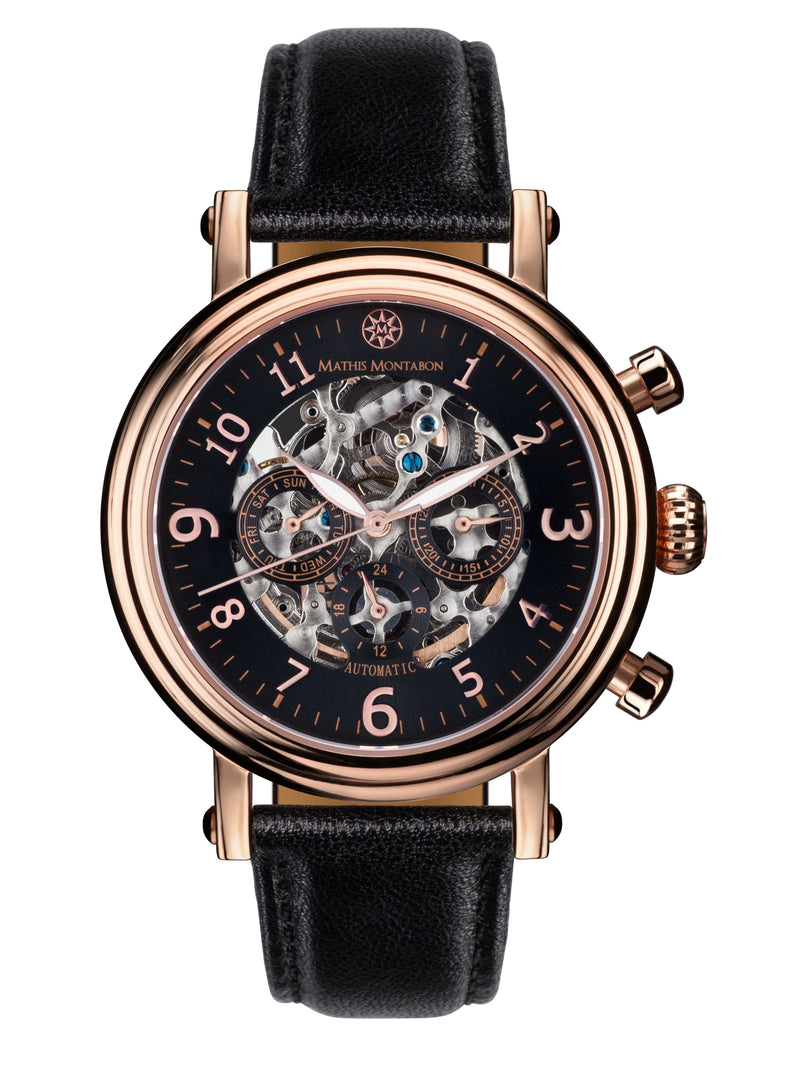 bracelet watches — Leather strap Executive — Band — black rose gold