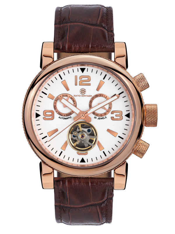 bracelet watches — Leather strap La Grande — Band — brown rose gold