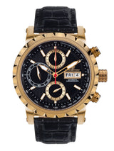 bracelet watches — Leather strap Le Chronographe — Band — black gold