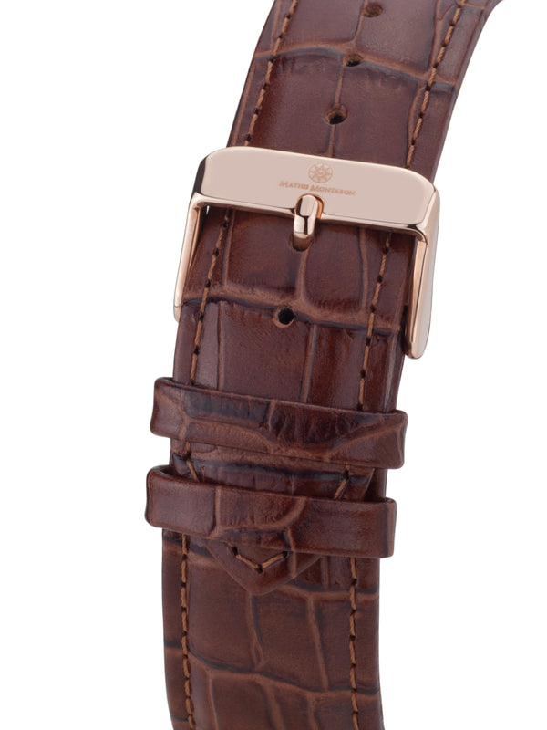 bracelet watches — Leather strap Le Chronographe — Band — brown rose gold