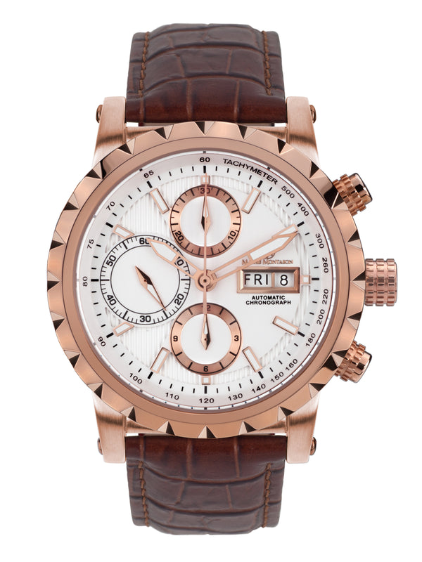 bracelet watches — Leather strap Le Chronographe — Band — brown rose gold