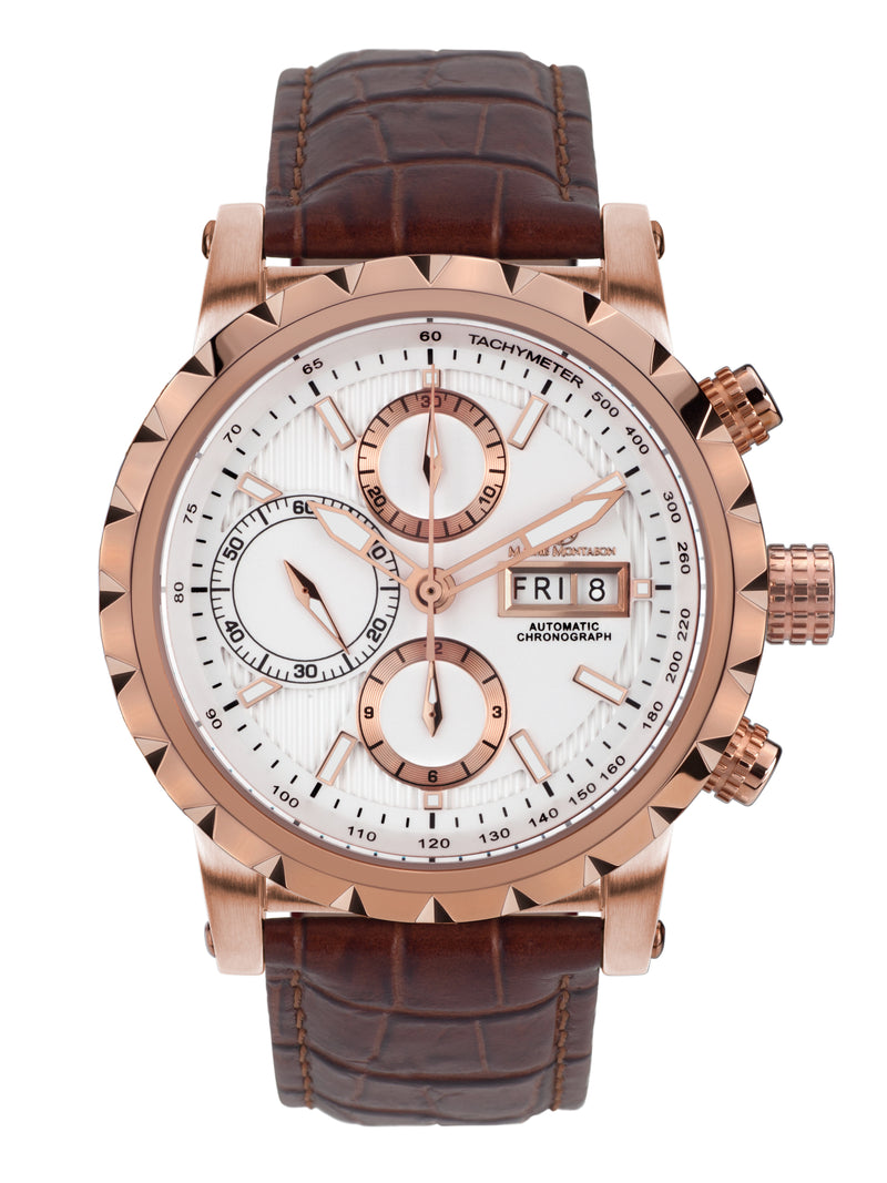 bracelet watches — Leather strap Le Chronographe — Band — brown rose gold