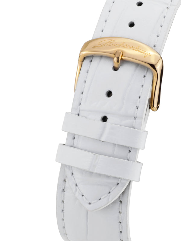 bracelet watches — Leather strap Romantica — Band — white gold